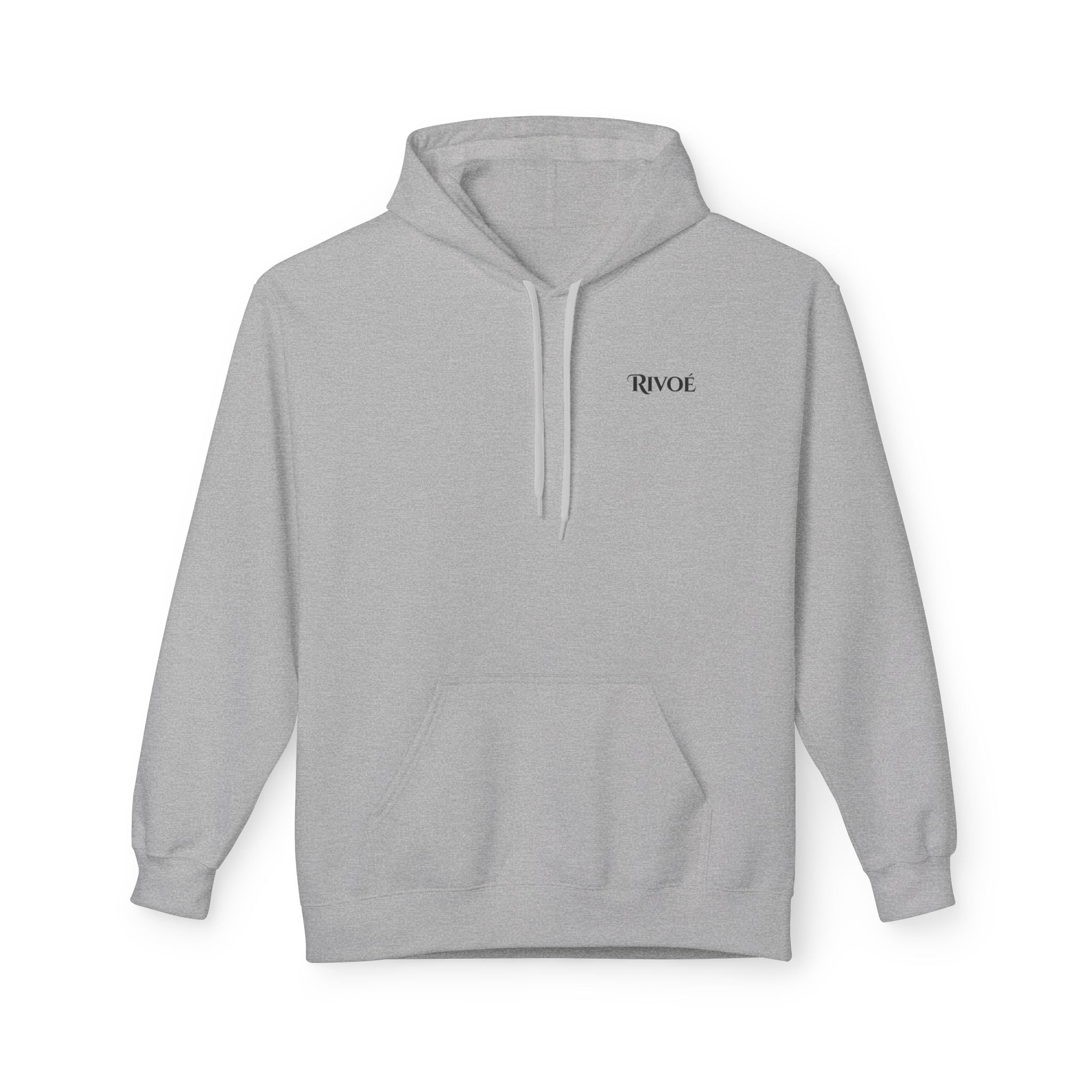 Minimal 'RIVOÉ' Small-Logo Hoodie — Clean White Casual Pullover