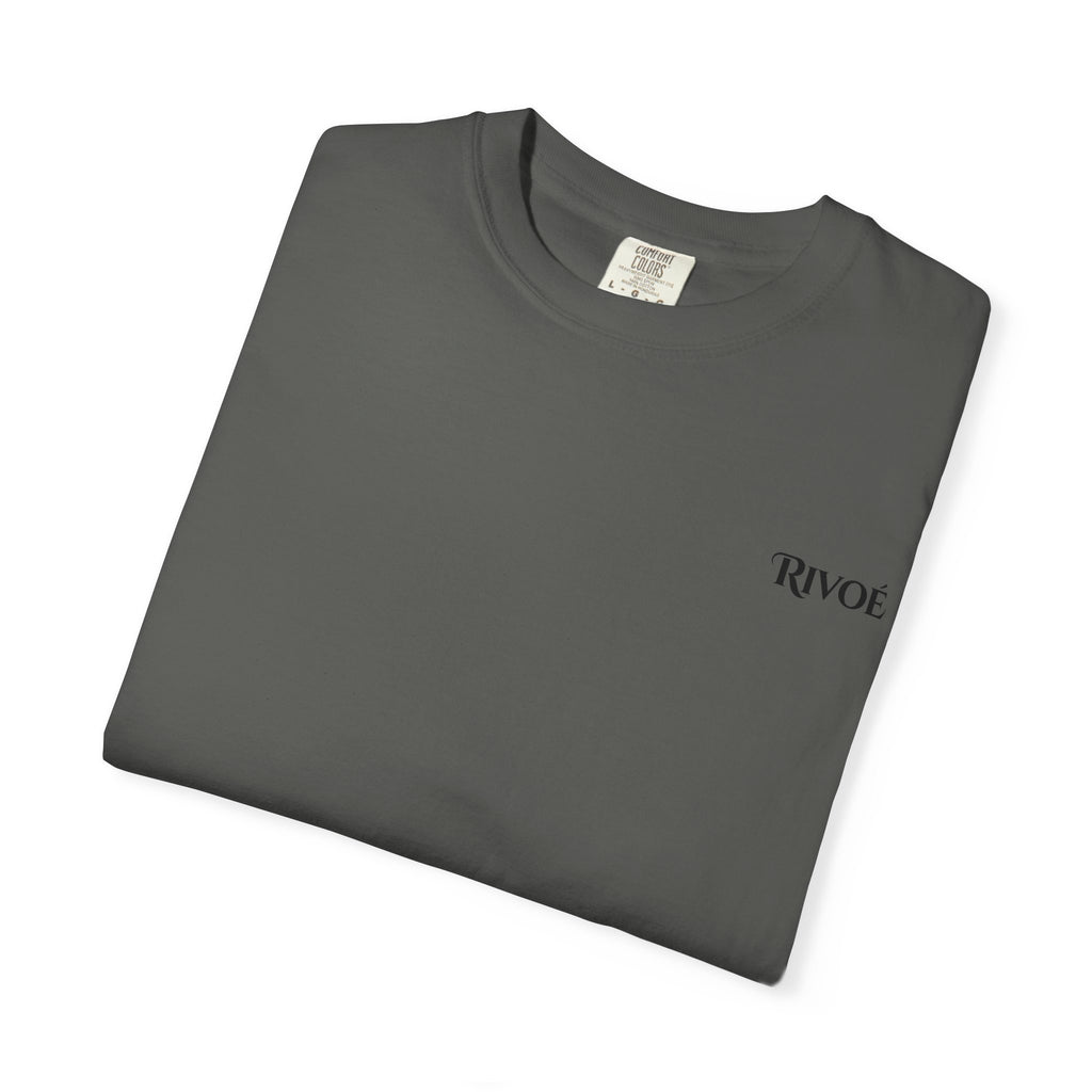 Minimal 'RIVOÉ' Logo T-Shirt — Garment-Dyed Casual Tee