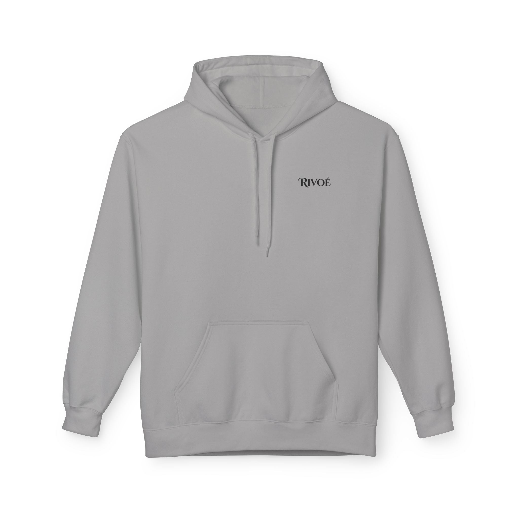 Minimal 'RIVOÉ' Small-Logo Hoodie — Clean White Casual Pullover