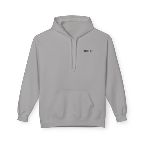 Minimal 'RIVOÉ' Small-Logo Hoodie — Clean White Casual Pullover