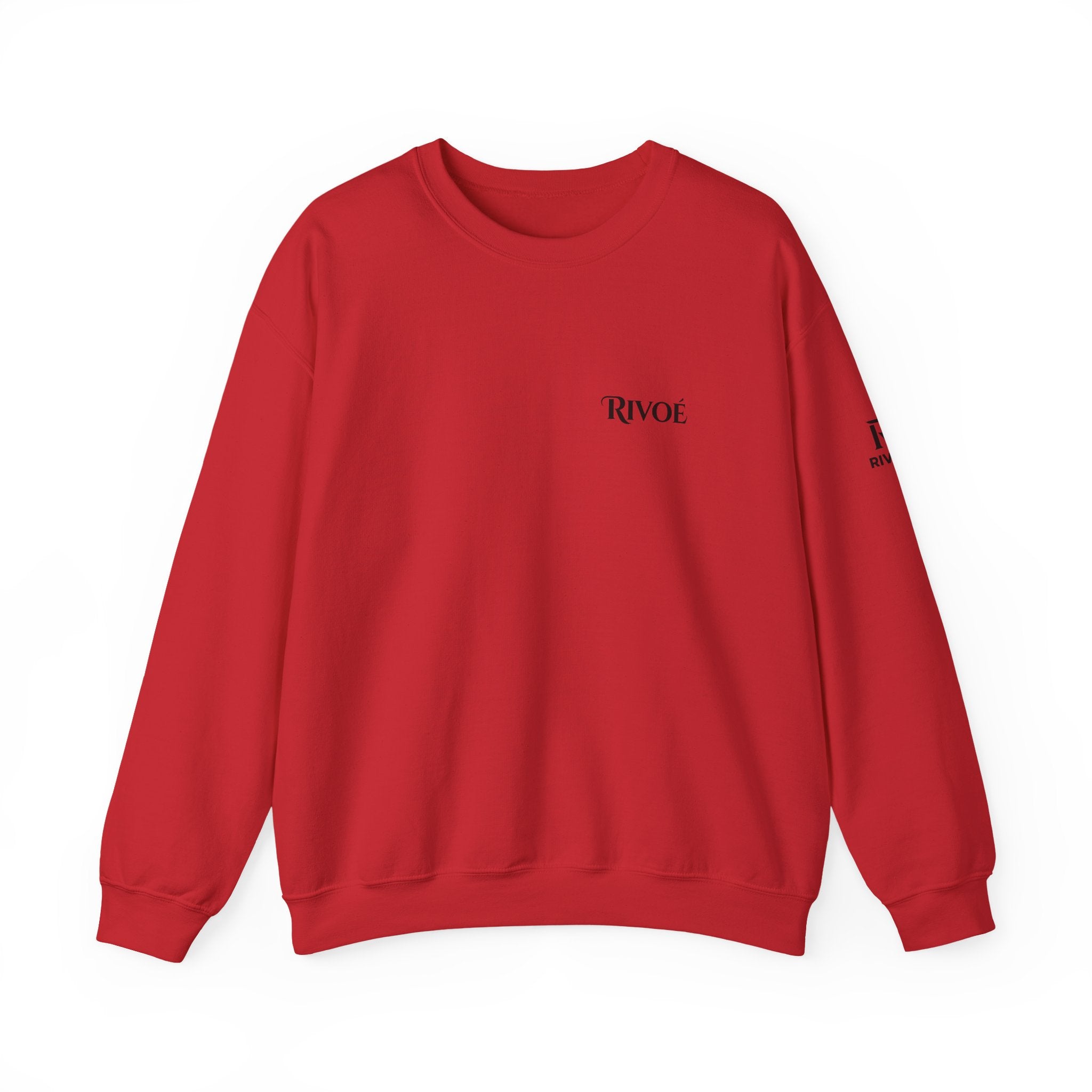 Minimal 'RIVOÉ' White Crewneck Sweatshirt – Small Chest Logo, Casual Unisex Pullover