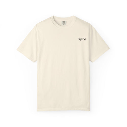 Minimal 'RIVOÉ' Logo T-Shirt — Garment-Dyed Casual Tee