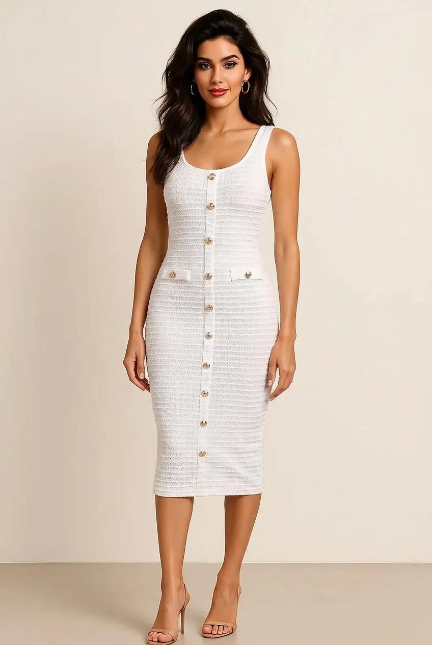 Sophisticated Textured Midi Dress