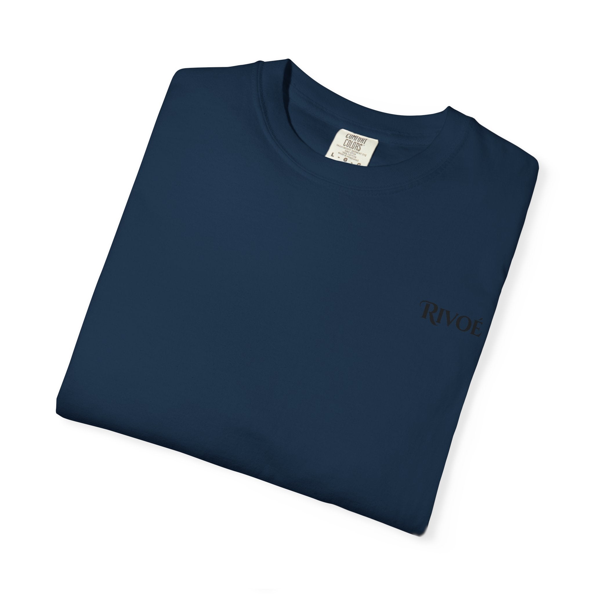 Minimal 'RIVOÉ' Logo T-Shirt — Garment-Dyed Casual Tee