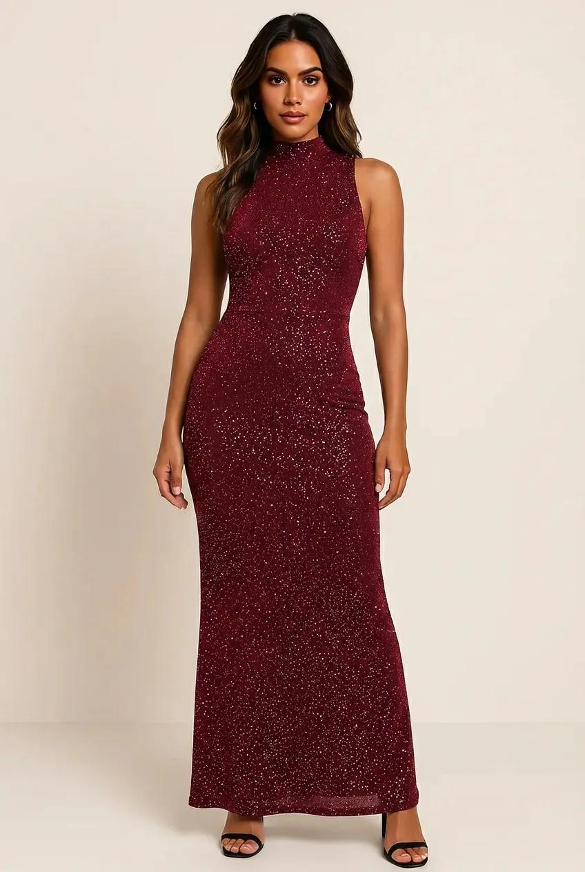 Sequin Sleeveless Maxi Dress