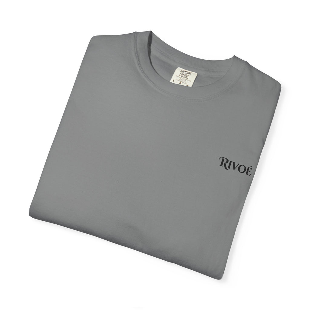 Minimal 'RIVOÉ' Logo T-Shirt — Garment-Dyed Casual Tee