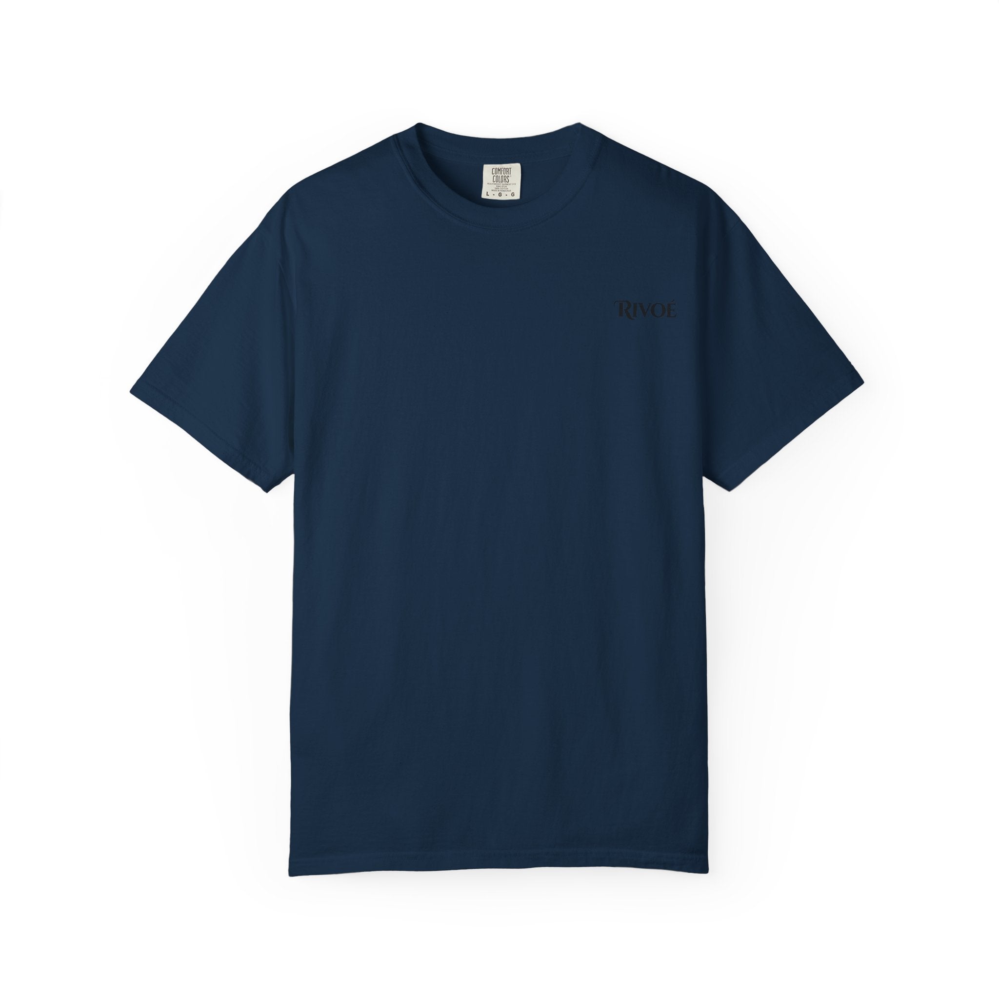 Minimal 'RIVOÉ' Logo T-Shirt — Garment-Dyed Casual Tee