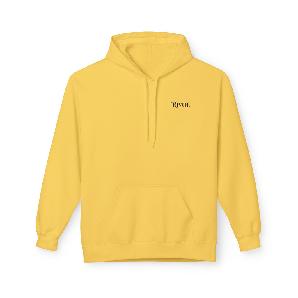 Minimal 'RIVOÉ' Small-Logo Hoodie — Clean White Casual Pullover