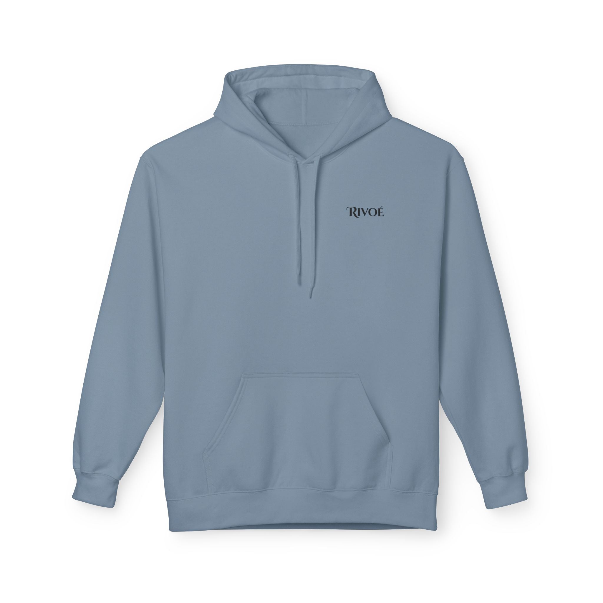 Minimal 'RIVOÉ' Small-Logo Hoodie — Clean White Casual Pullover